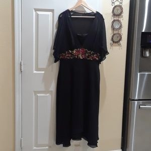 Plaza south black long  embroidered dress